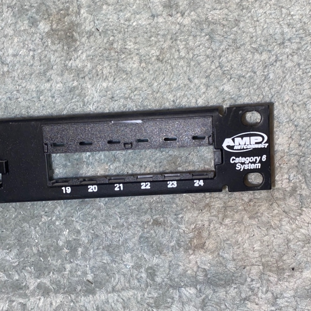 AMP 24 Port Category 6 patch panel 19 inch rack mountable not complete fully por